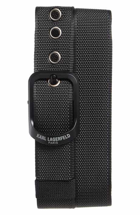 KARL LAGERFELD PARIS Webbed Buckle Belt