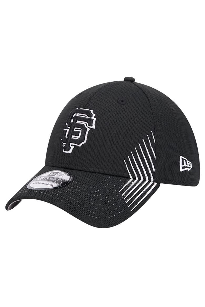 Men's New Era Black San Francisco Giants Active Dash Mark 39THIRTY Flex Hat, Alternate, color, Black