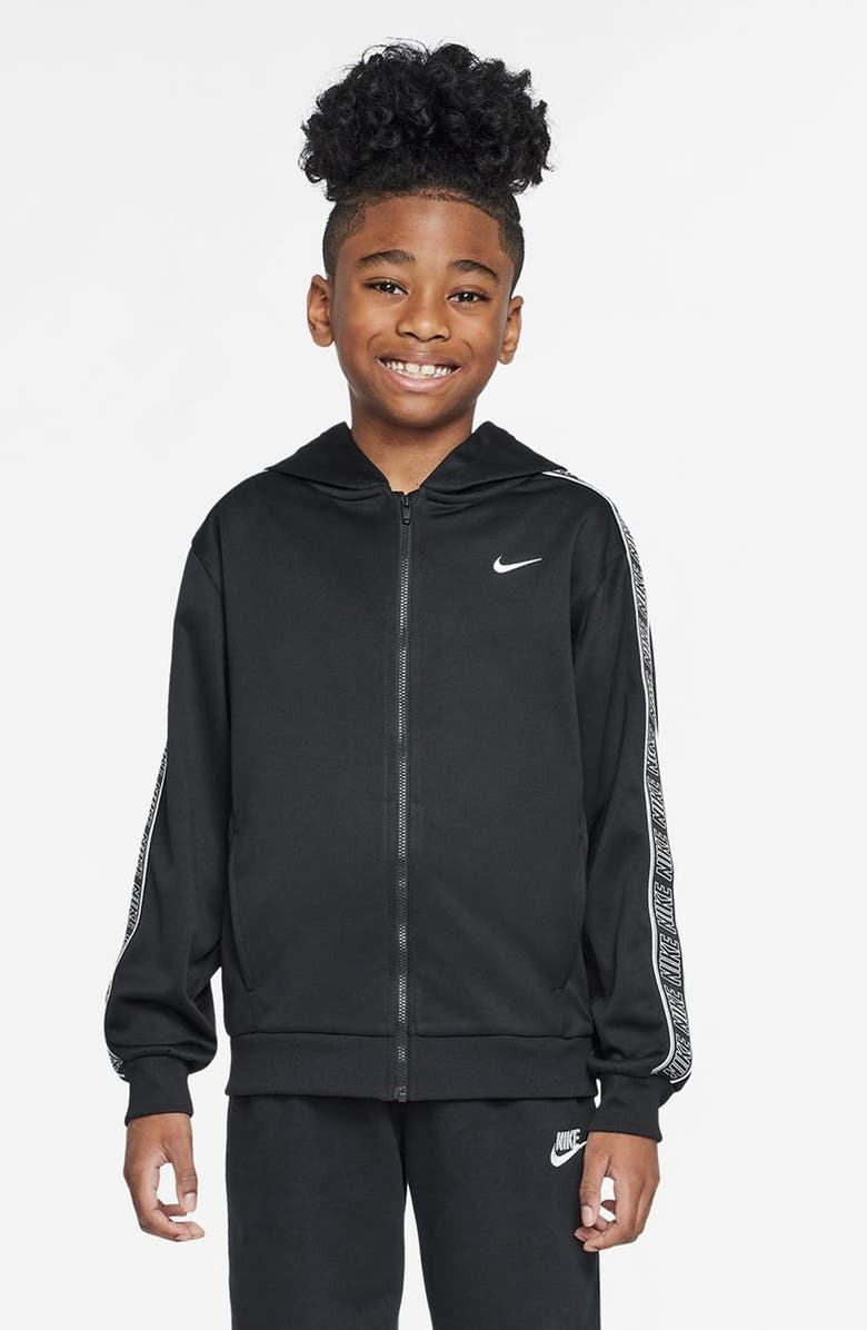 Nike Kids' Sportswear Club Dri-FIT Fleece Hoodie, Main, color, Black/ Black/ White