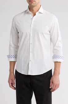 DENIM AND FLOWER White Service Long Sleeve Button-Up Shirt