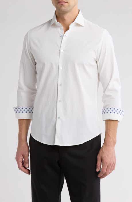 DENIM AND FLOWER White Service Long Sleeve Button-Up Shirt