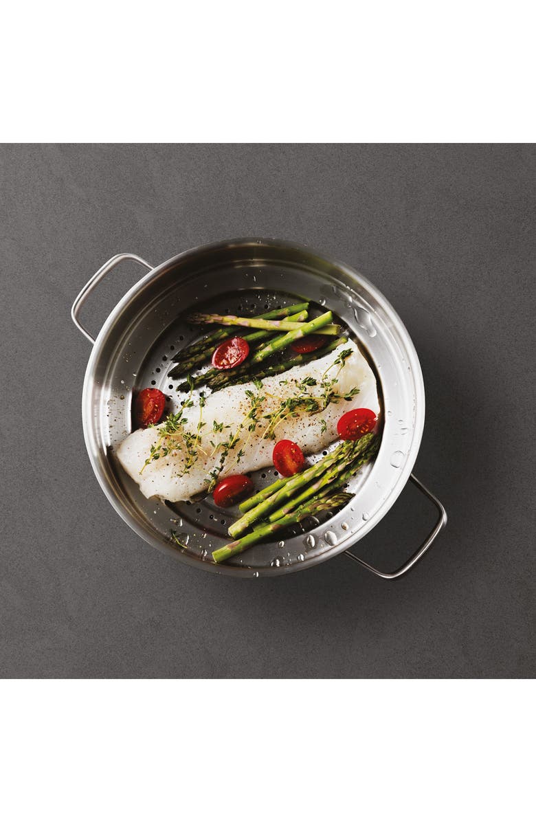 BergHOFF Graphite 3-Piece Recycled Stainless Steel Stockpotck & Steamer Set, Alternate, color, Silver