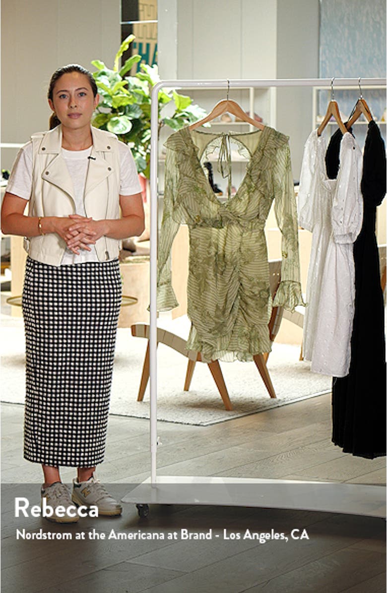 Floral Print Long Sleeve Chiffon Minidress, sales video thumbnail