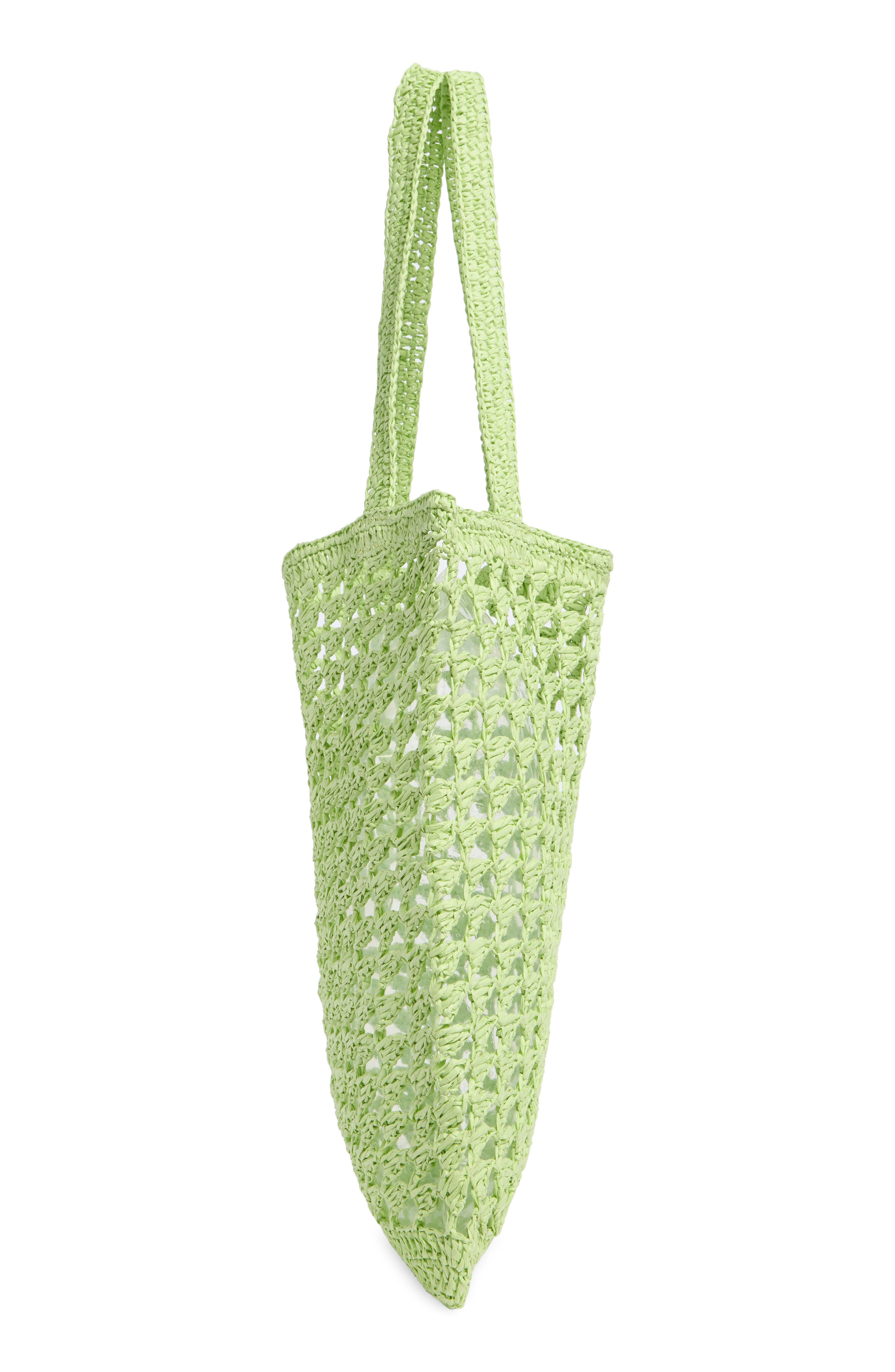 Straw Tote Bag, Alternate, color, LIME