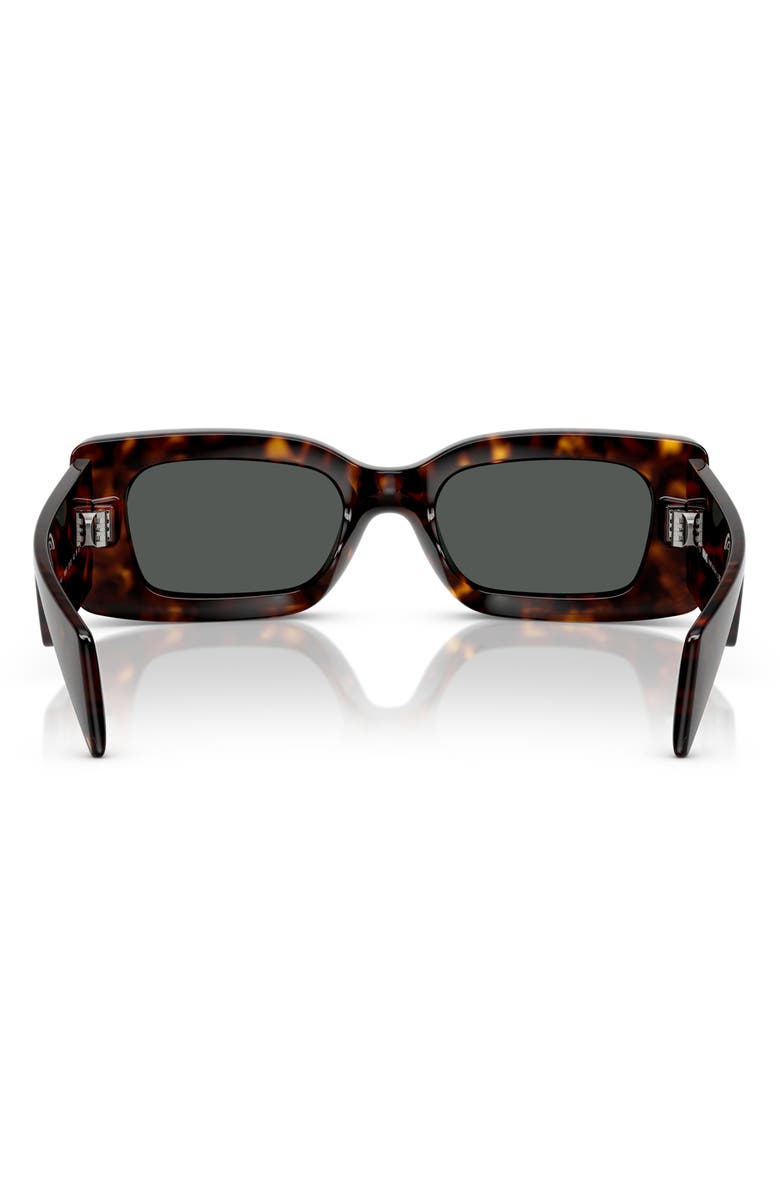 Versace 52mm Rectangular Sunglasses, Alternate, color, Havana