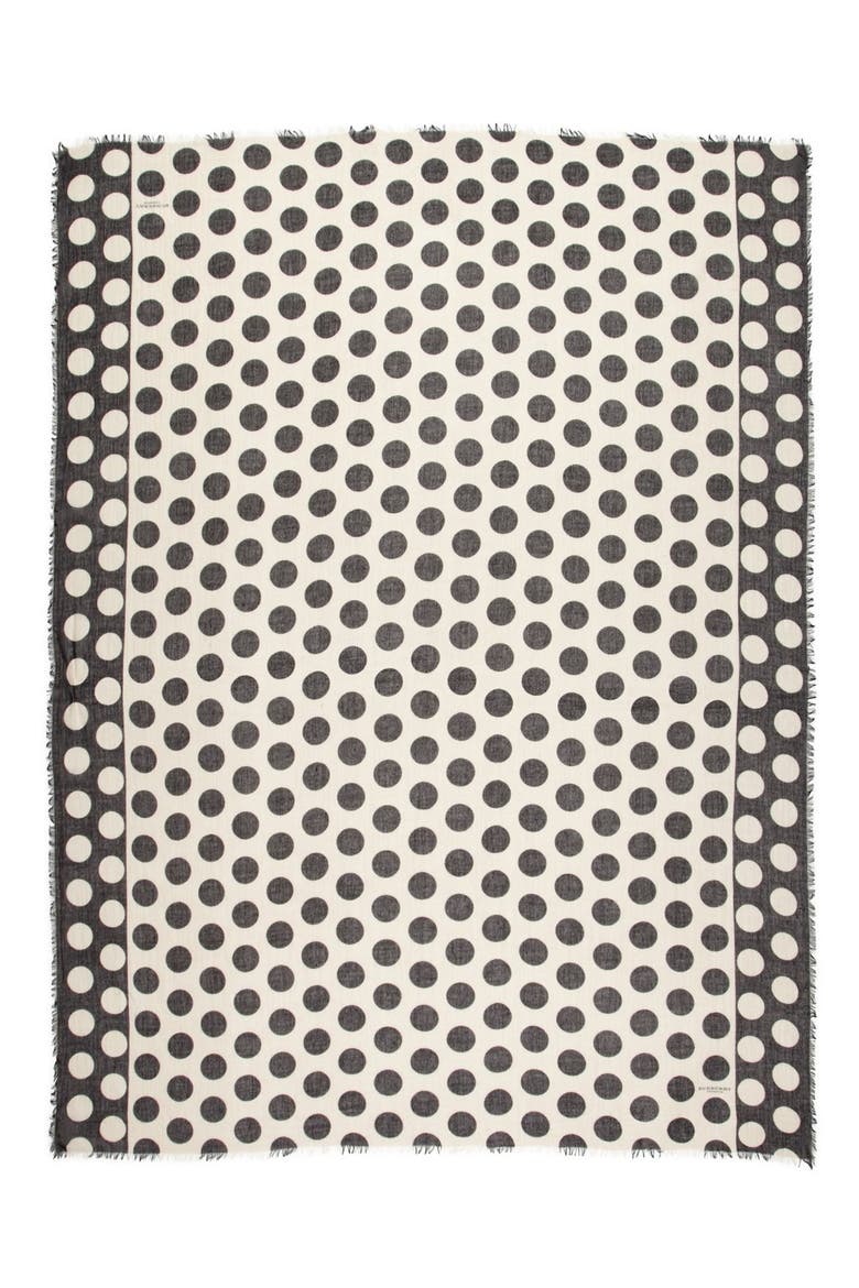 Prorsum Polka Dot Cashmere & Mulberry Silk Scarf, Alternate, color, TRENCH PRINT