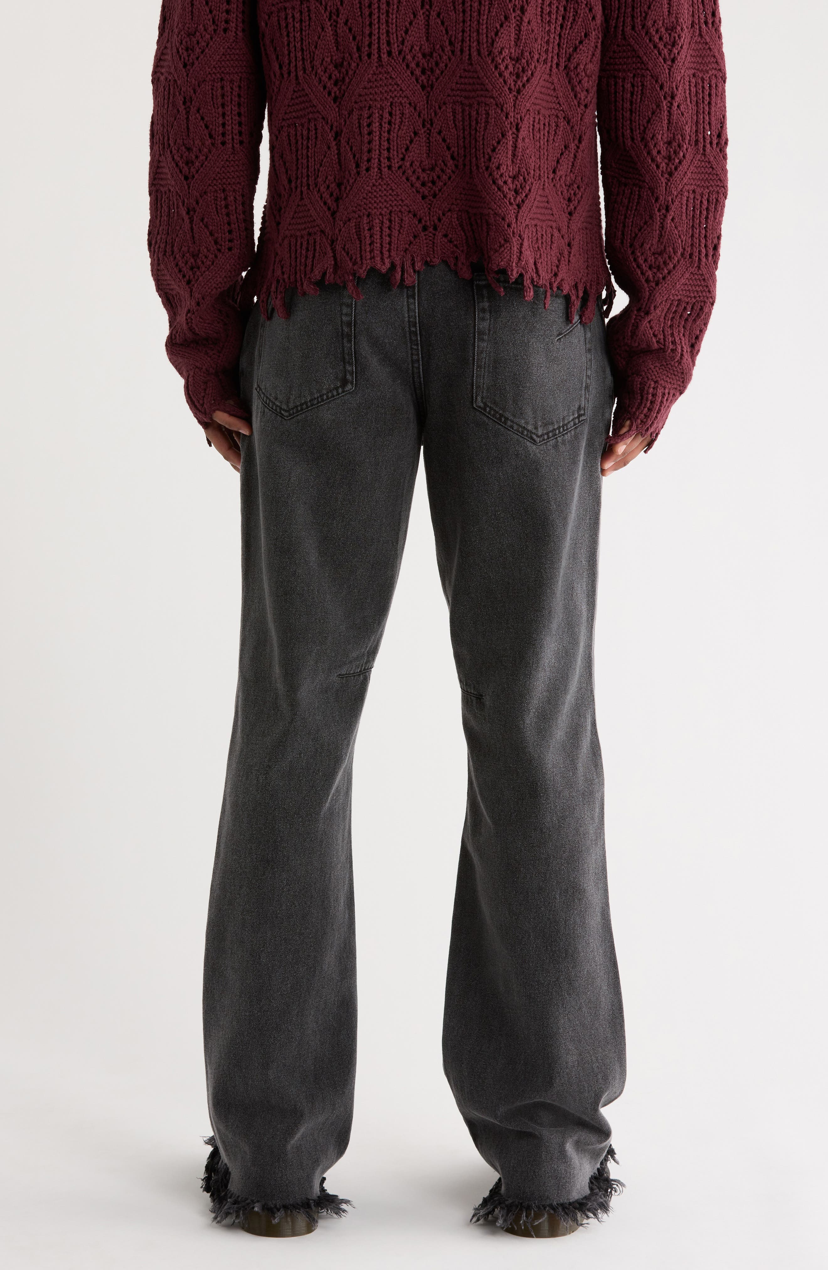 Dart Five-Pocket Fray Hem Jeans - image 2