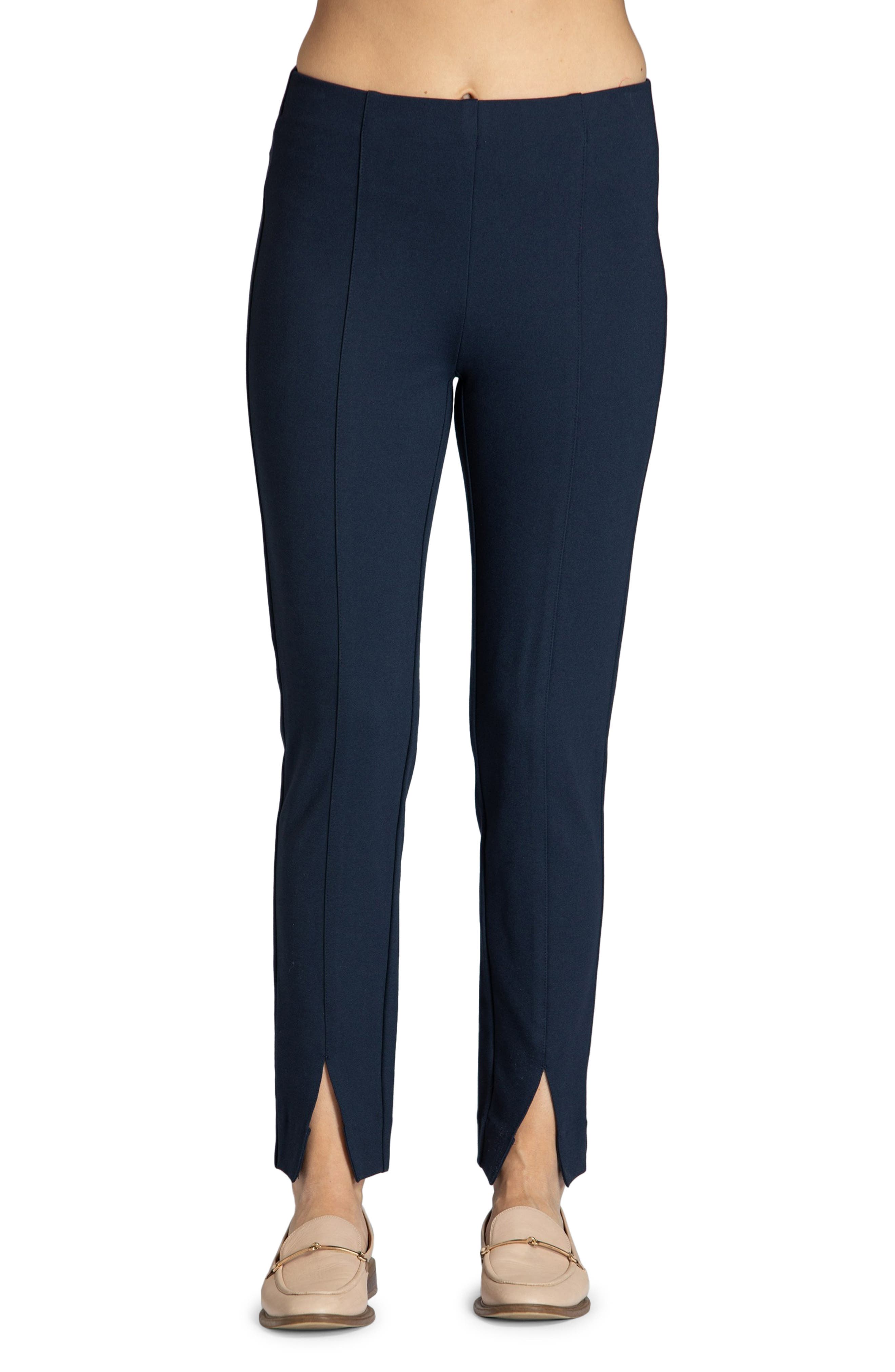 Split Hem Pull-On Crop Slim Pants