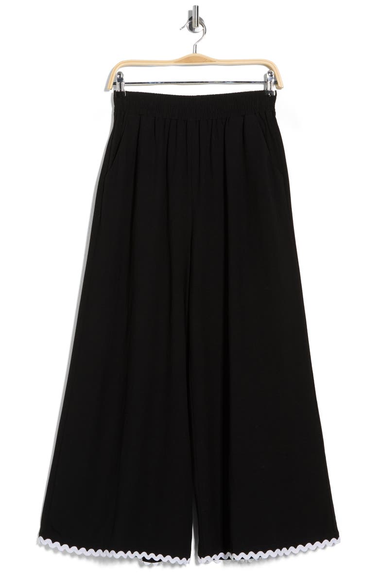 PATRIZIA LUCA Pull-On Wide Leg Pants, Alternate, color, Black