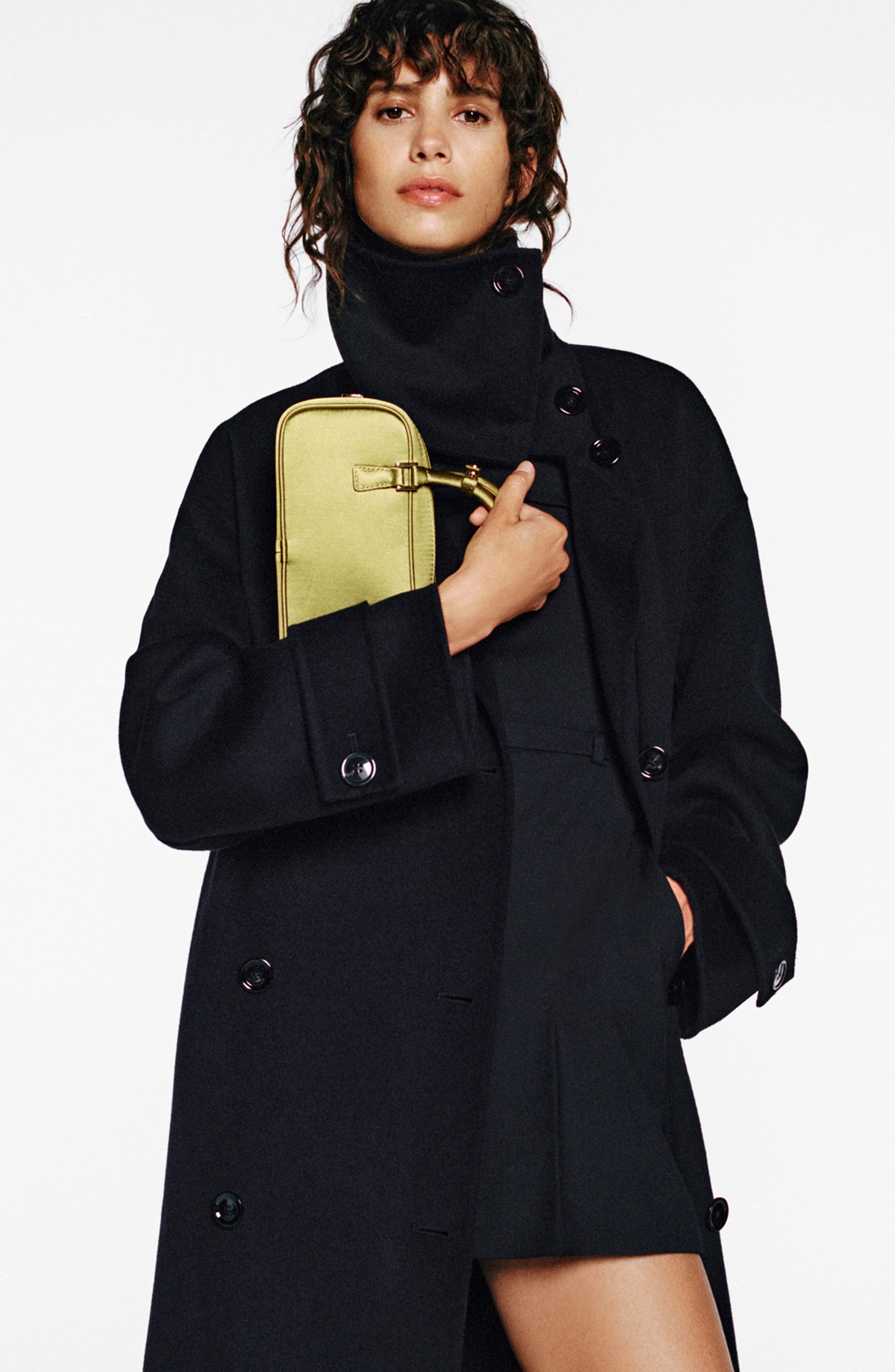 MANGO Mini Satin Top Handle Bag, Alternate, color, 