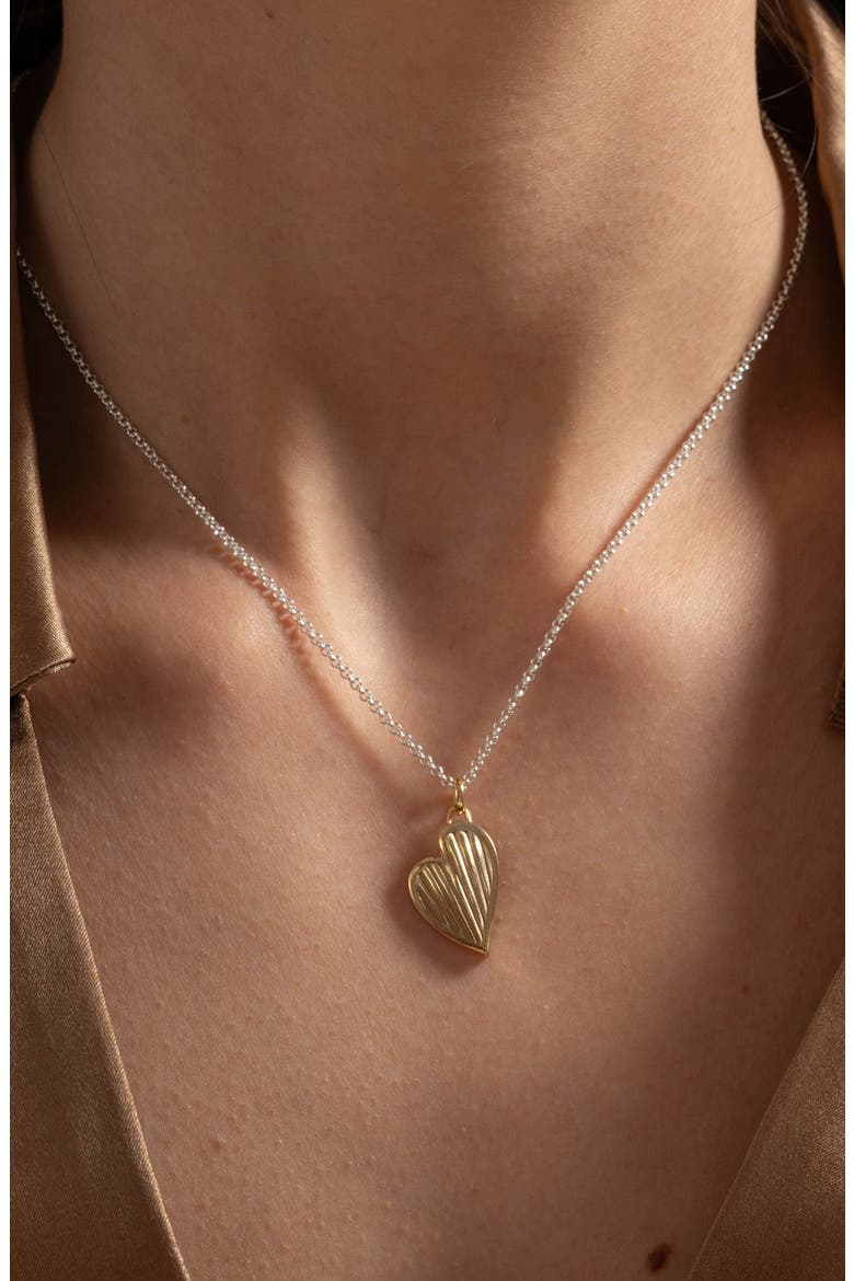 Humbug Heart Pendant, Alternate, color, Silver and Gold