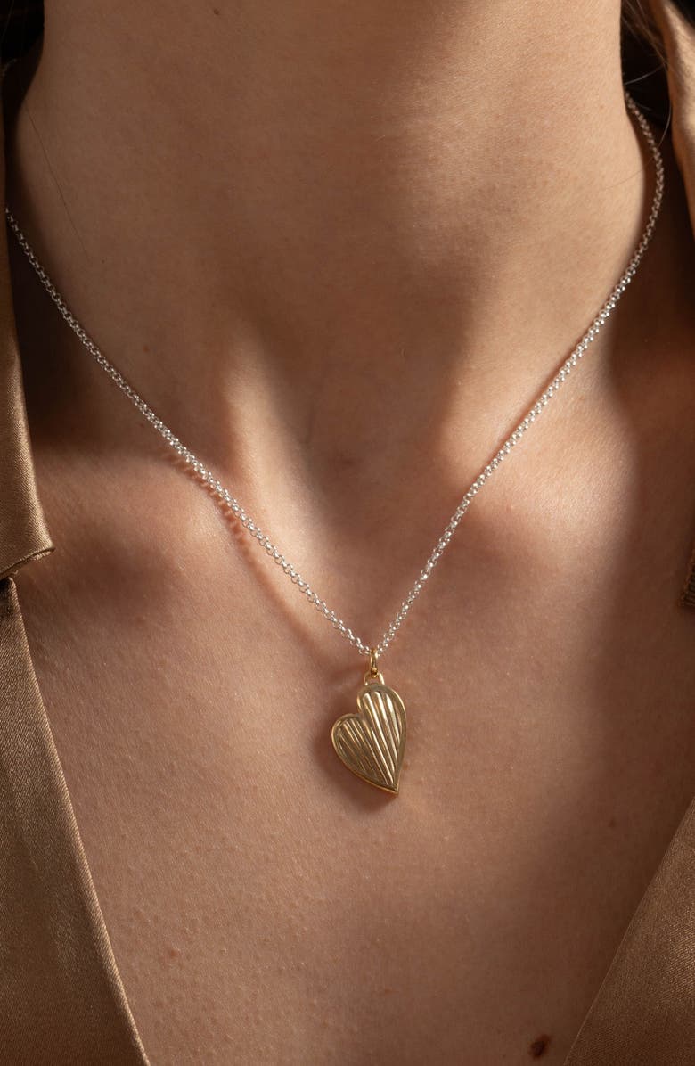 Dower & Hall Humbug Heart Pendant, Alternate, color, Silver And Gold