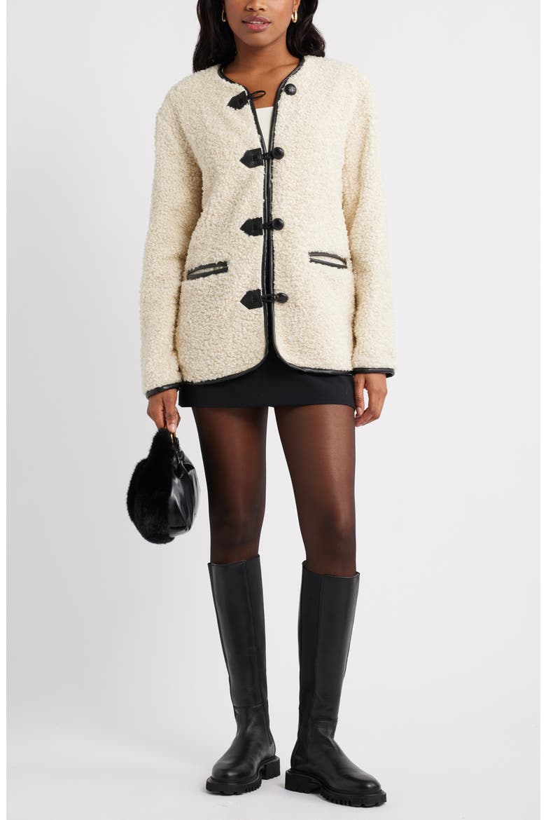 Faux Shearling Jacket, Alternate, color, IVORY DOVE