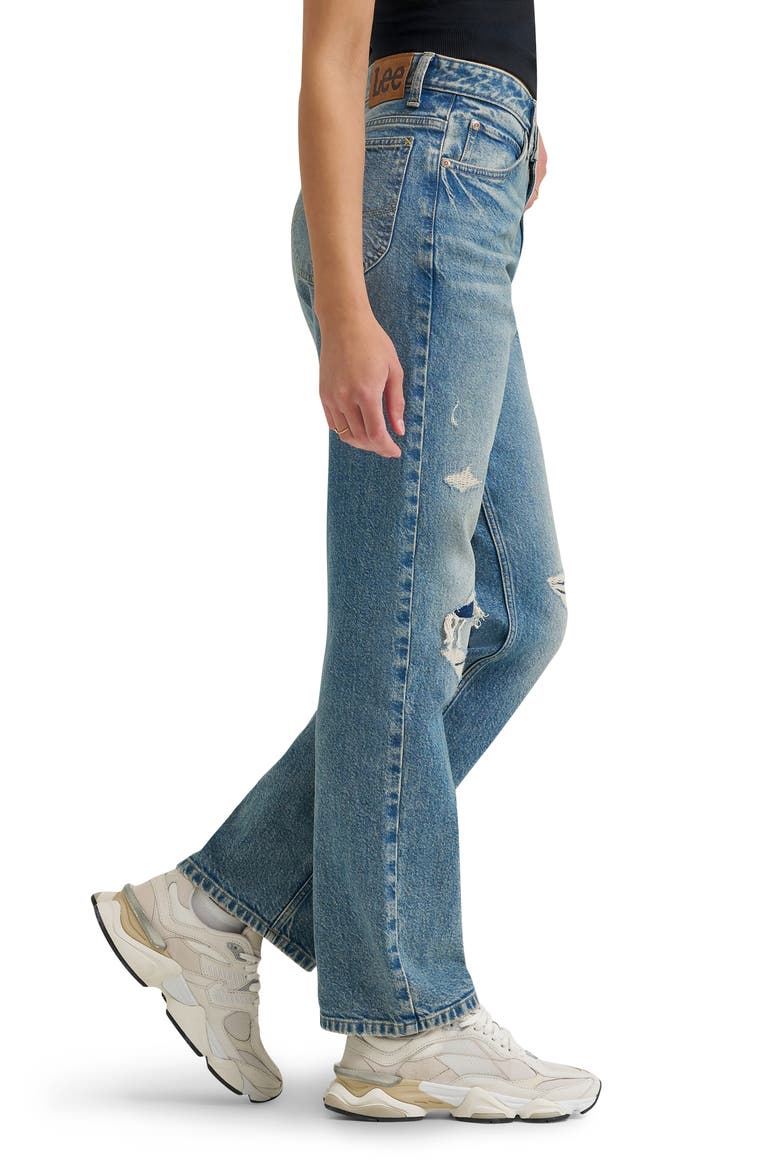 Rider™ Ripped Classic Mid Rise Straight Leg Jeans, Alternate, color, SPRING BACK DX