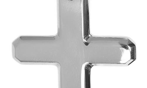 Argento Vivo Sterling Silver Puffed Cross Pendant Necklace In Silver
