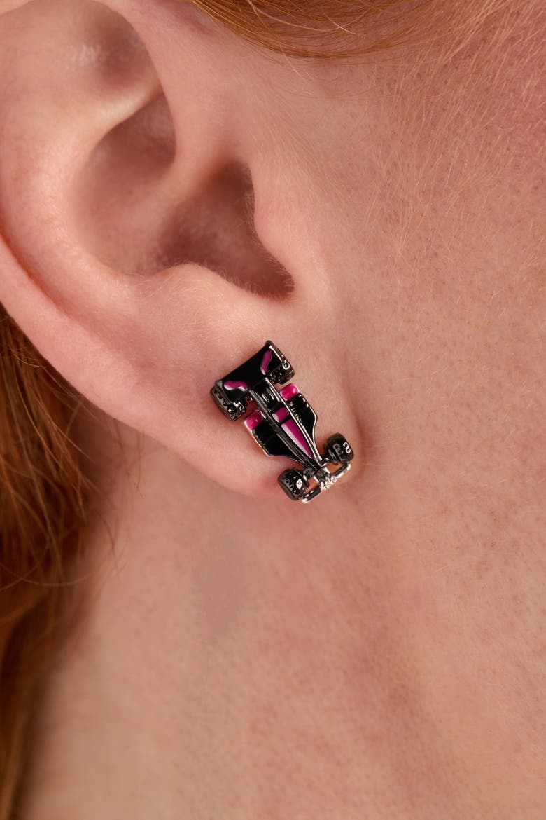 Hot Wheels Racecar Stud Earrings, Alternate, color, Silver