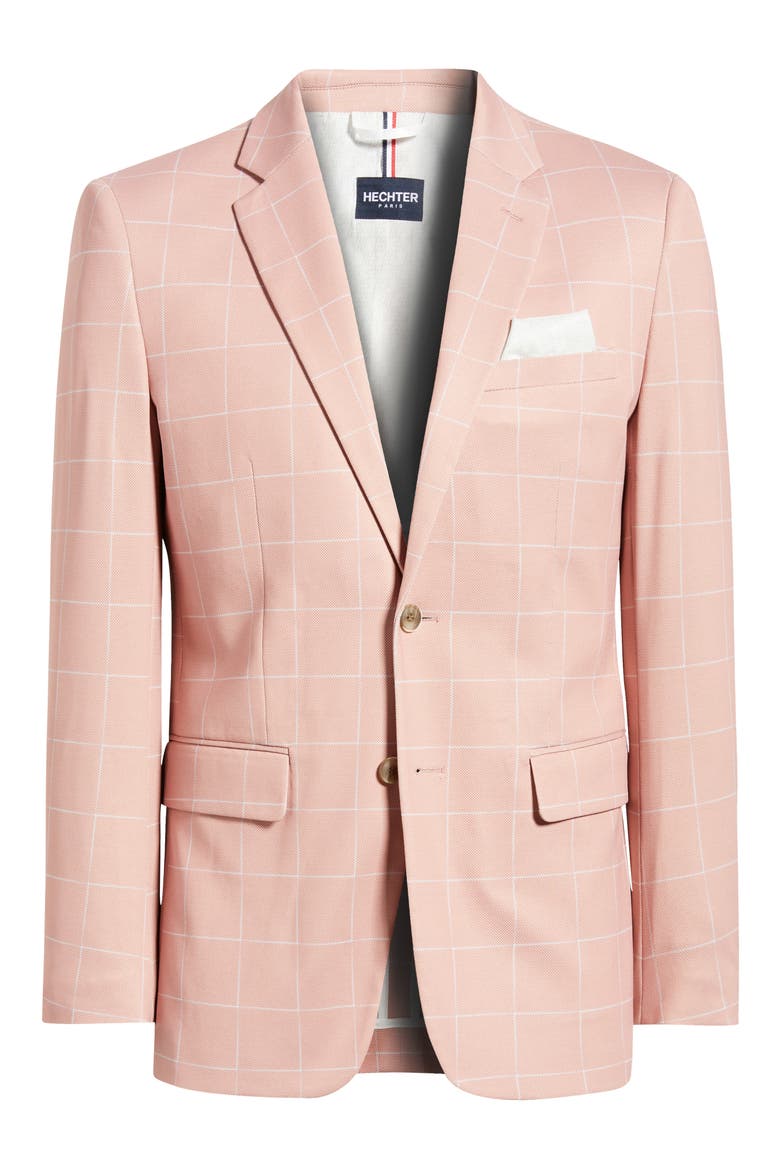 Pink Windowpane Check Knit Sport Coat, Alternate, color, PINK