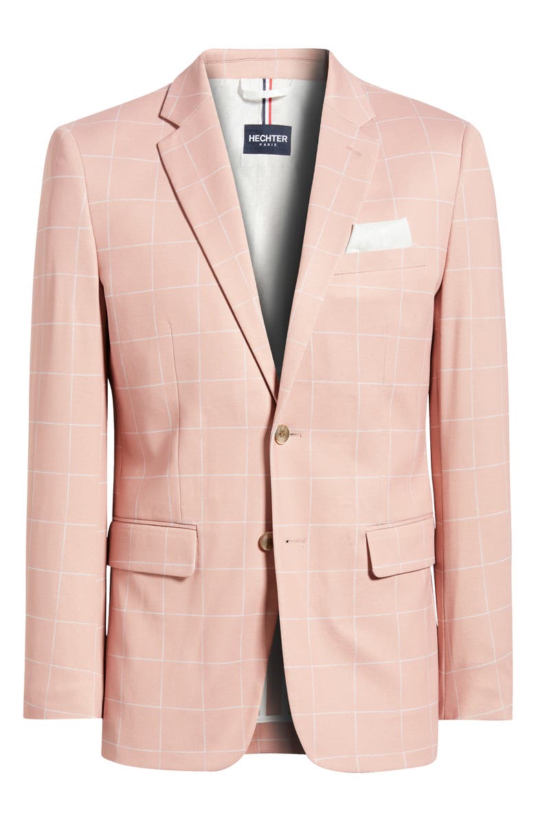 DANIEL HECHTER Pink Windowpane Check Knit Sport Coat, Alternate, color, Pink