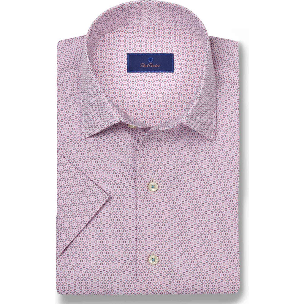 DAVID DONAHUE DAVID DONAHUE MICRO PRINT SHORT SLEEVE SHIRT
