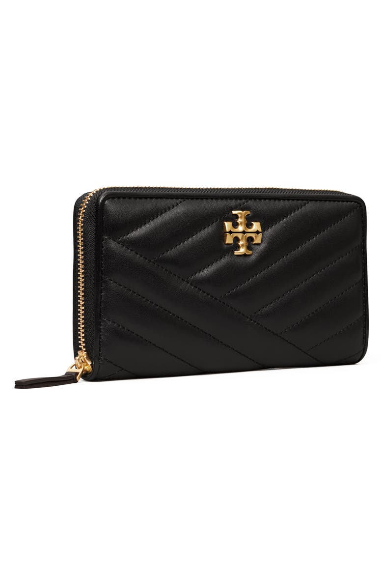Kira Leather Continental Wallet, Alternate, color, BLACK