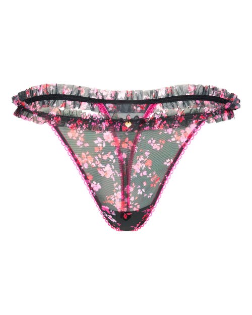 Shop Adore Me Susie Thong Panties In Floral Black