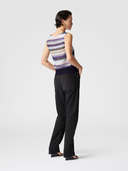 Missoni Sleeveless Top In Zig Zag Lamé Viscose In Multicoloured