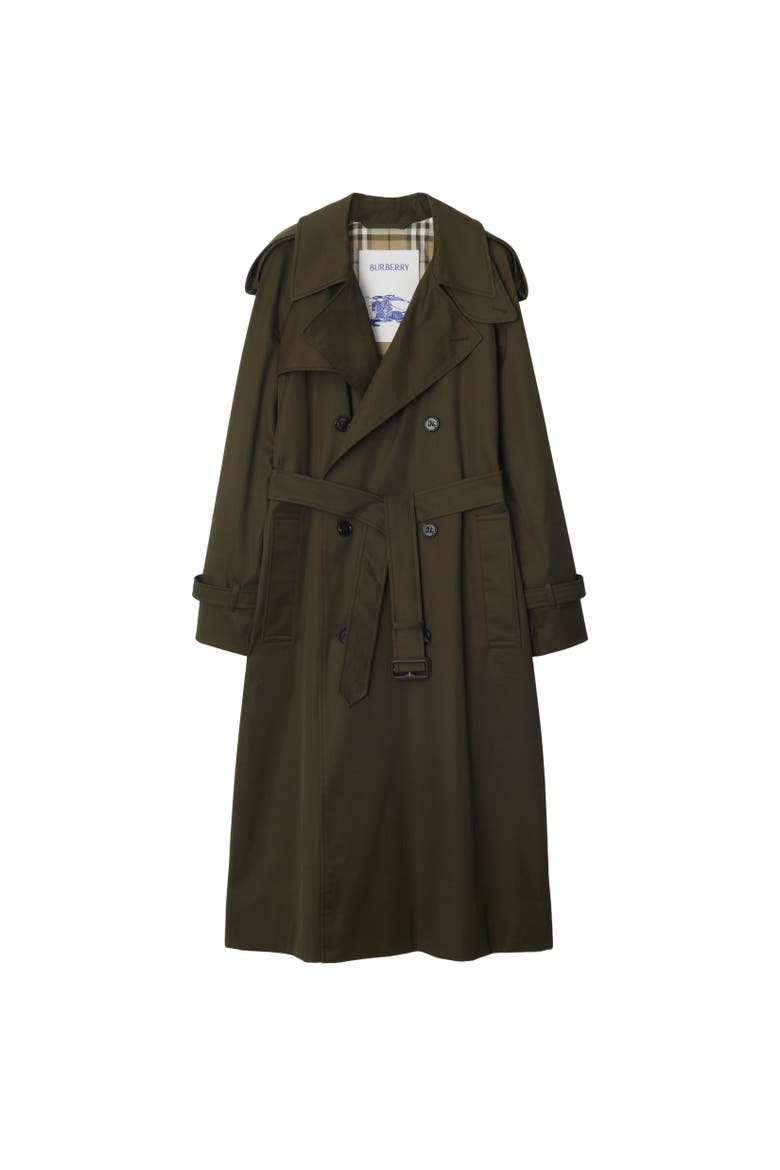 Long Castleford Trench Coat, Alternate, color, Juniper green