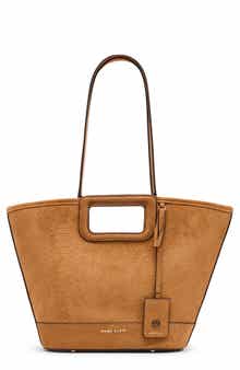 Cutout Handle Faux Suede Tote