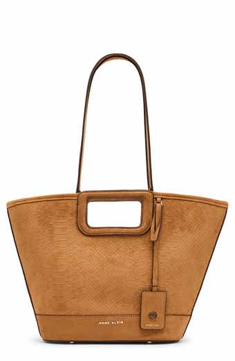 Cutout Handle Faux Suede Tote