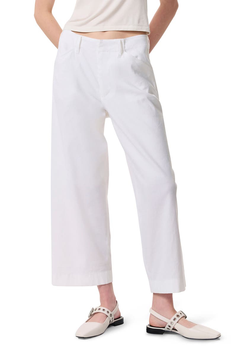 rag & bone Banks Linen Blend Crop Straight Leg Pants, Main, color, White