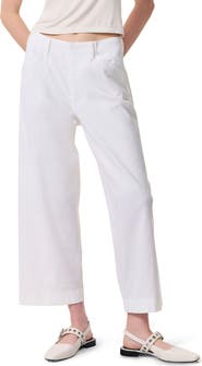 rag & bone Banks Linen Blend Crop Straight Leg Pants