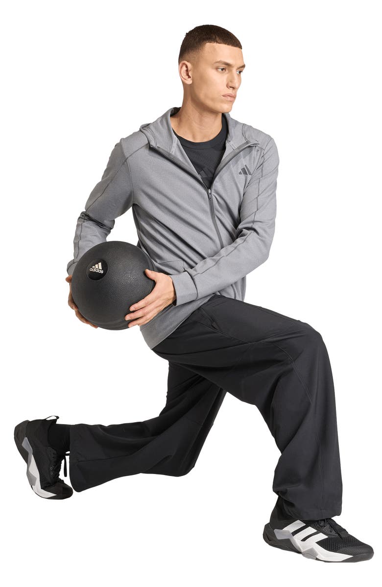 adidas Puremotion Zip-Up Hooded Jacket, Alternate, color, Grey Five Melange