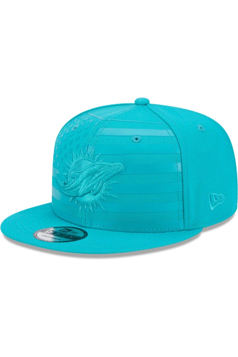 Men's New Era Aqua Miami Dolphins Independent 9FIFTY Snapback Hat, Main, color, Aqua
