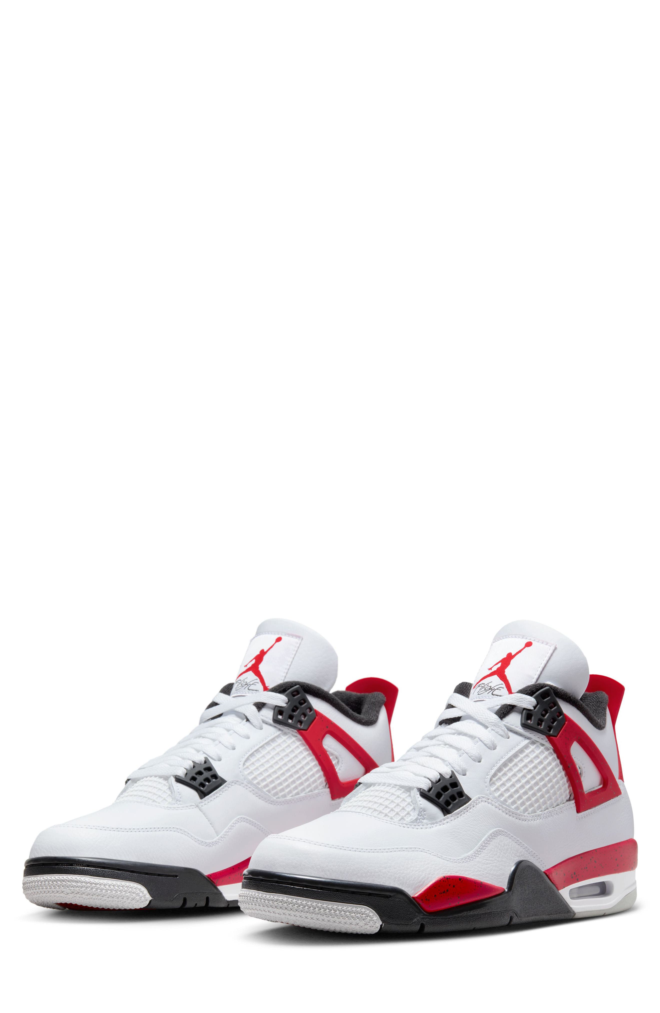 Jordan Air Jordan 4 Retro Basketball Sneaker, Main, color, White/ Fire Red/ Black/ Grey