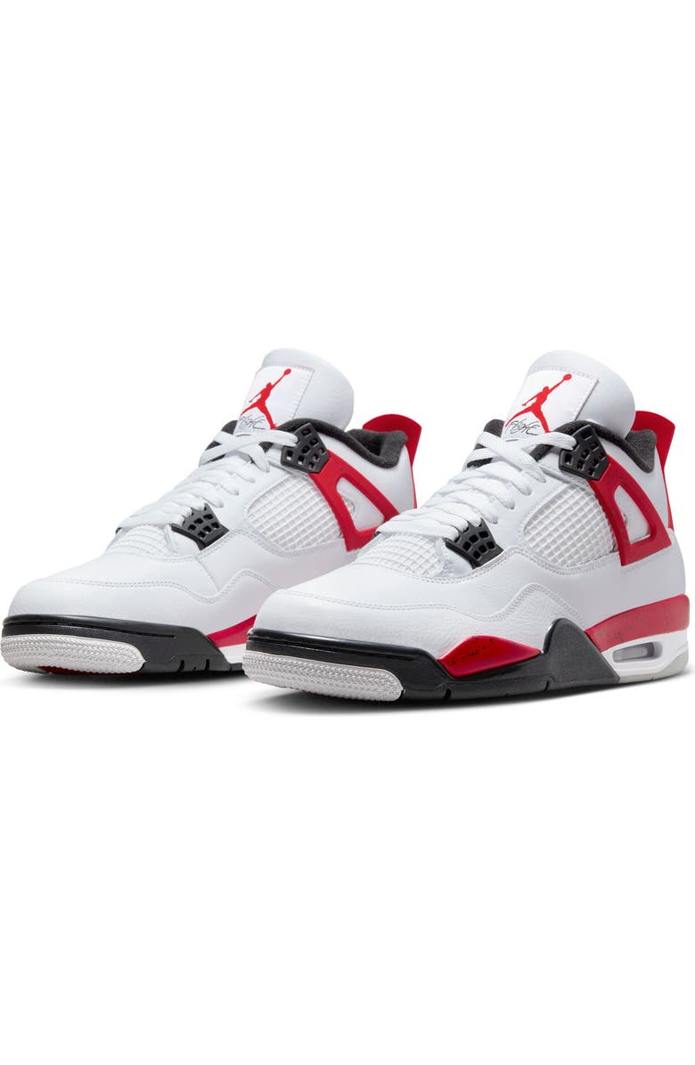 Jordan Air Jordan 4 Retro Basketball Sneaker, Main, color, White/ Fire Red/ Black/ Grey