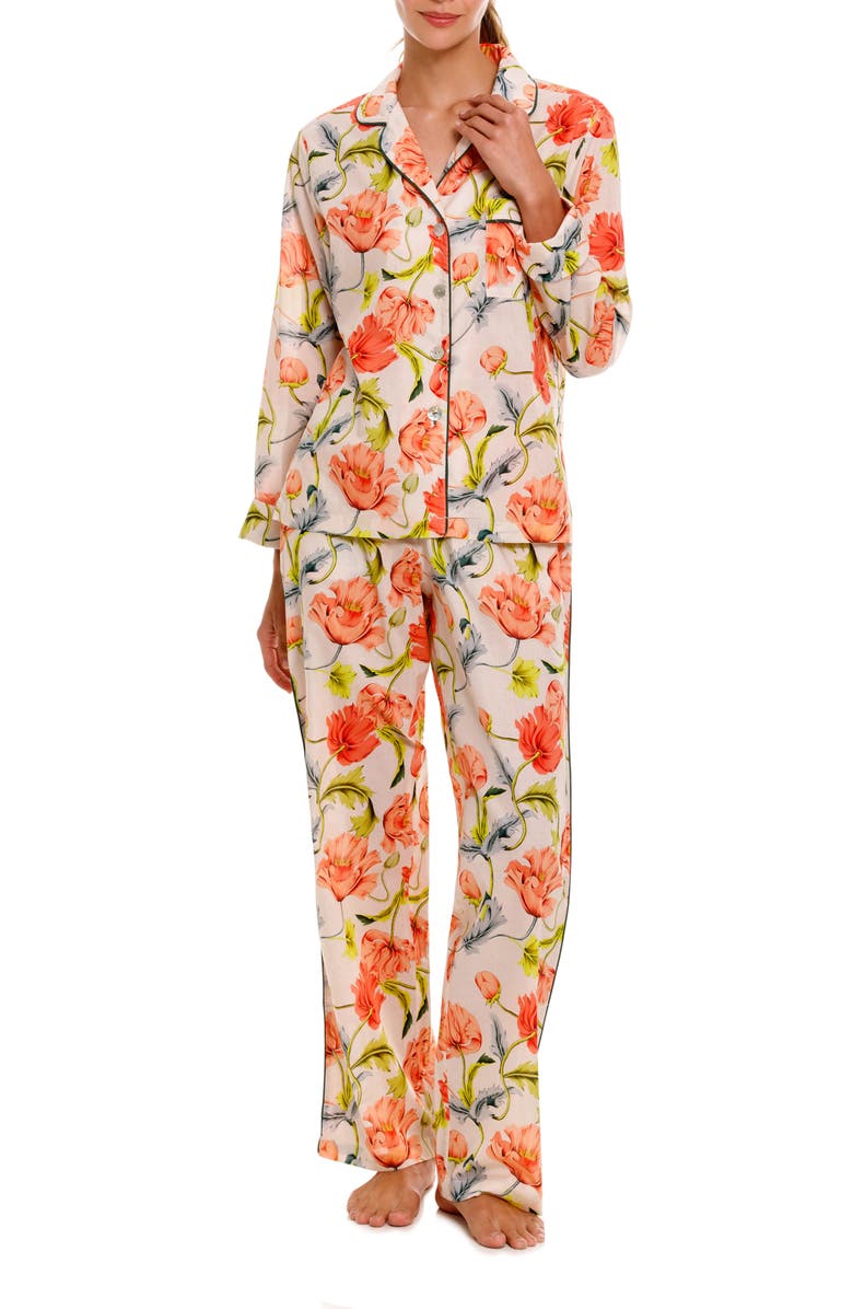 The Lazy Poet Emma Cotton Pajamas, Main, color, Light Beige