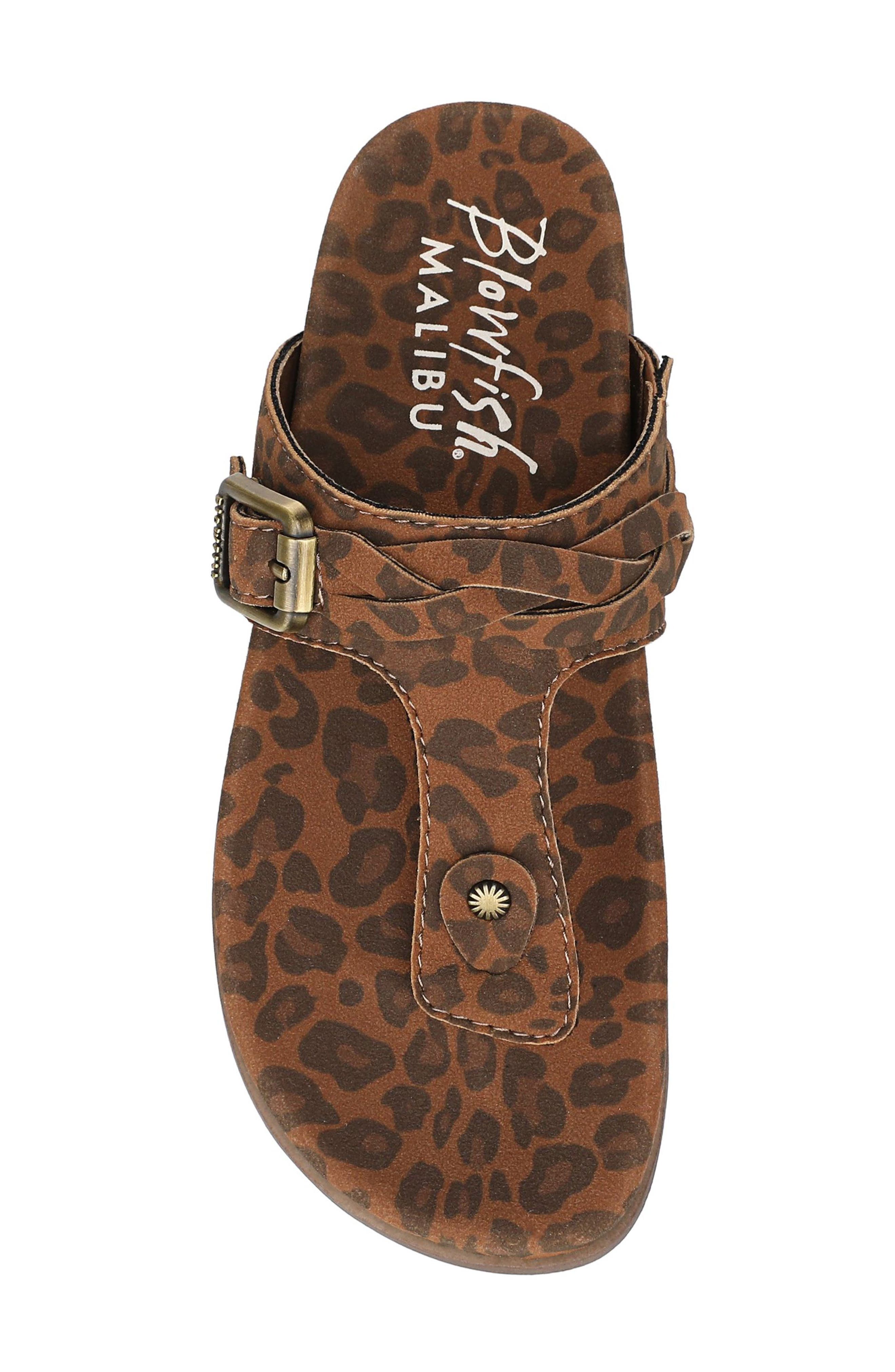 Lakeshore Slide Sandal, Alternate, color, LEOPARD BROWN FAUX SUEDE