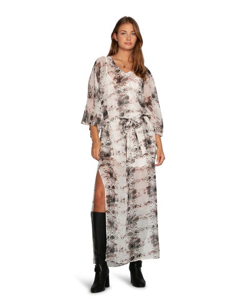 Heart On Fire Snake Print Kaftan