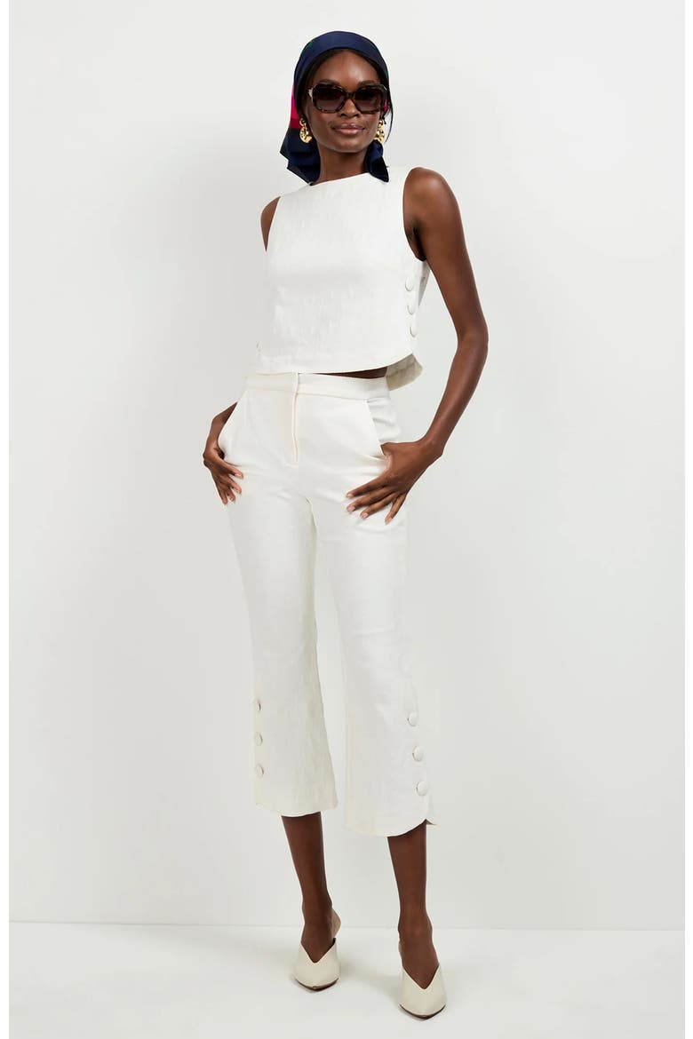 Tortona Button Hem Pants, Main, color, Whitewash