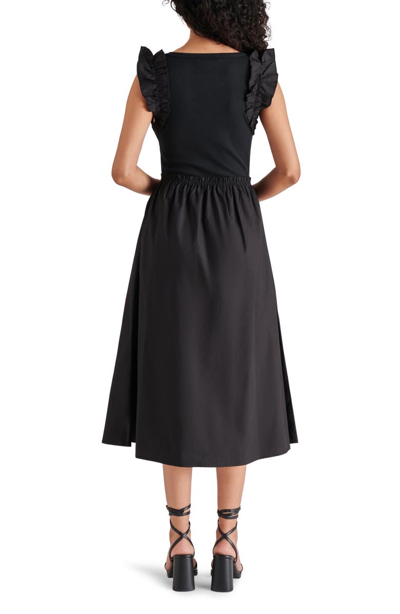 Steve Madden Adela Mixed Media Cap Sleeve Fit & Flare Dress, Alternate, color,