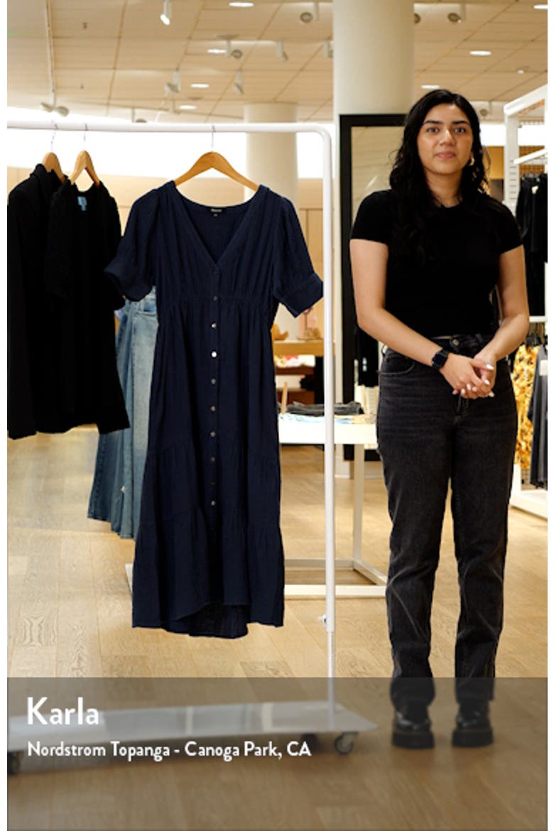 Lightspun Tiered Button Front Midi Dress video