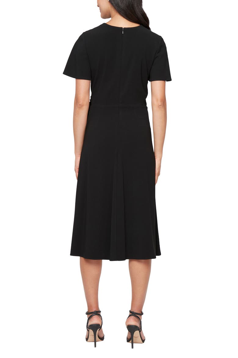 Flutter Sleeve Midi Dress, Alternate, color, BLACK