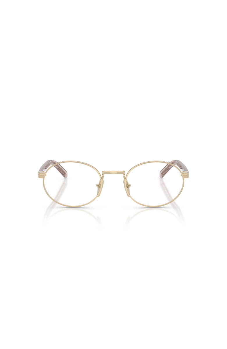 Prada 49mm Oval optical glasses, Alternate, color, Gold