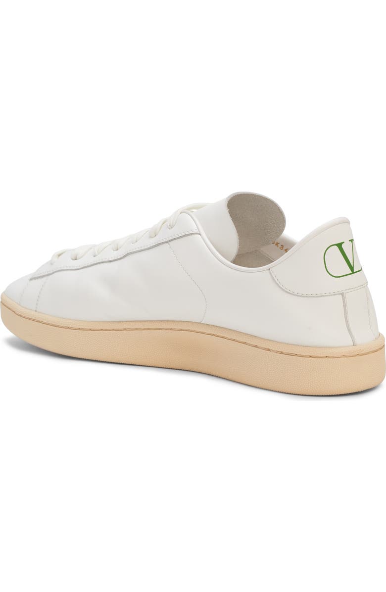 Valentino Garavani Calfskin Leather Sneaker, Alternate, color, Bianco/ Green Briar/ Bianco