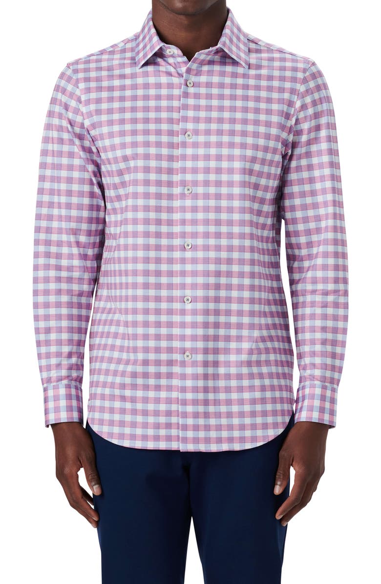 Bugatchi OoohCotton<sup>®</sup> Check Button-Up Shirt, Main, color,