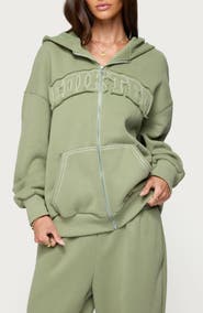 EDIKTED Forever Appliqué Zip Hoodie