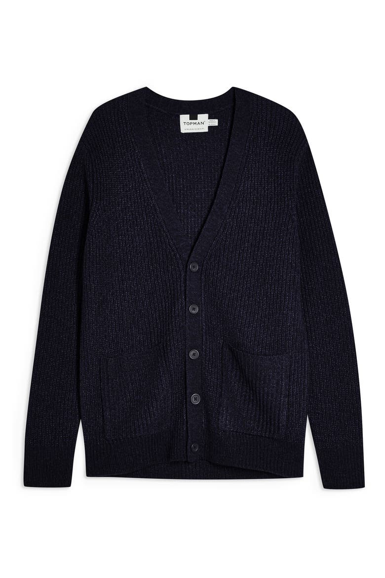 Rack Textured Cardigan Sweater, Alternate, color, NAVY BLUE