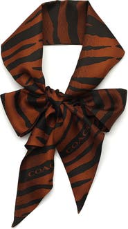 COACH Tiger Stripe Wide Silk Scarf