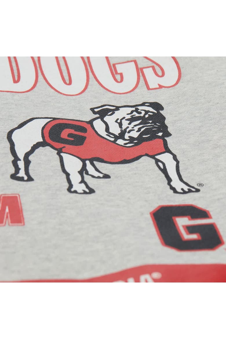 Men's Mitchell & Ness Heather Gray Georgia Bulldogs All Over Print Sweatshirt, Alternate, color, Heather Gray