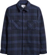 Wax London Whiting Windowpane Check Cotton Blend Button-Up Shirt Jacket